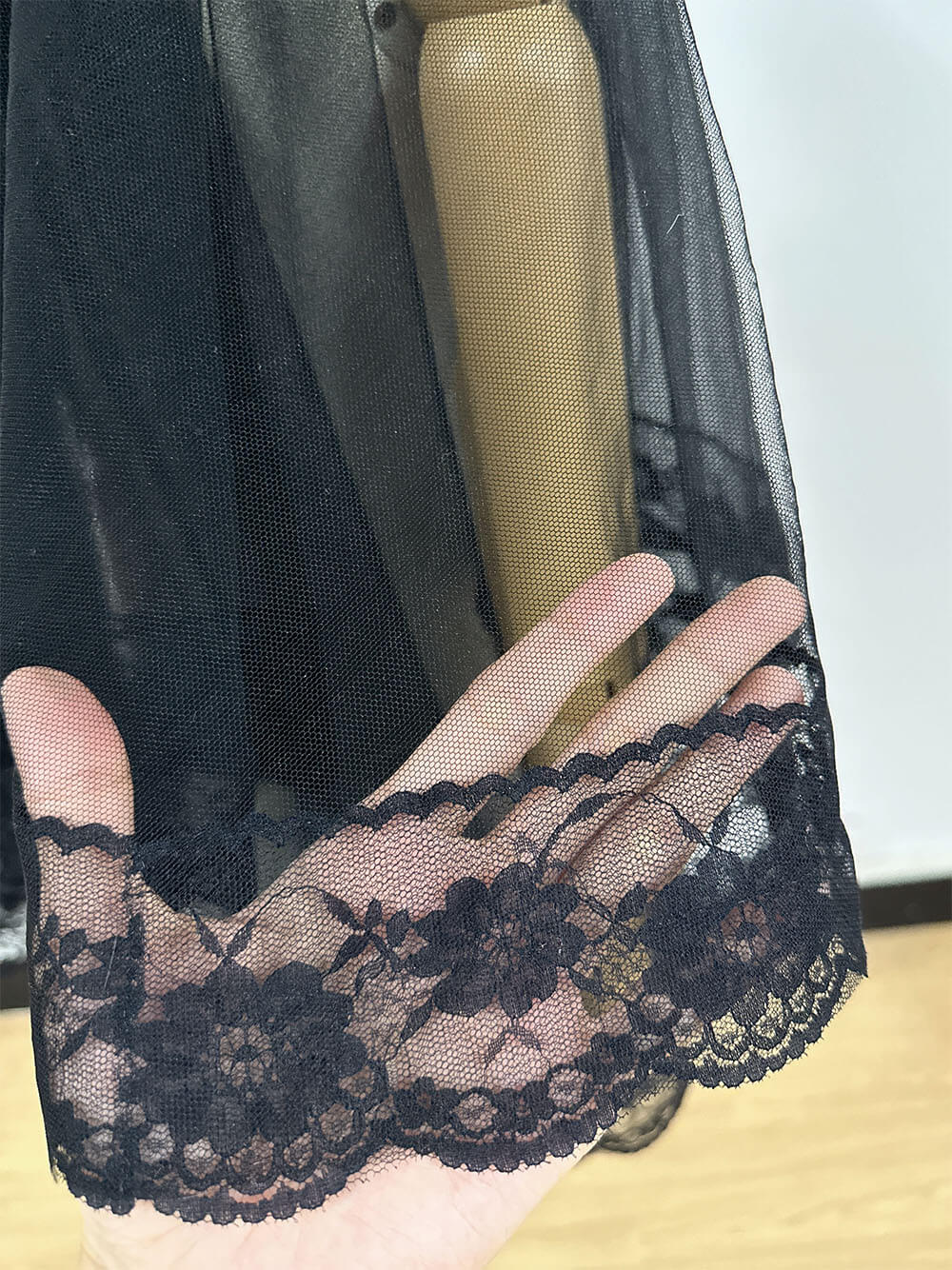 Bridal Two Layers Black Hip Length Veil 60*80 cm