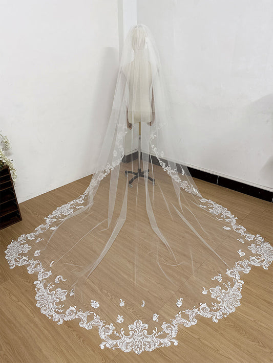2-Tier Fan-Shaped Cathedral Length Bridal Veil