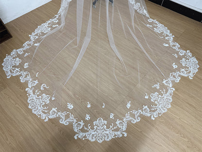 2-Tier Fan-Shaped Cathedral Length Bridal Veil