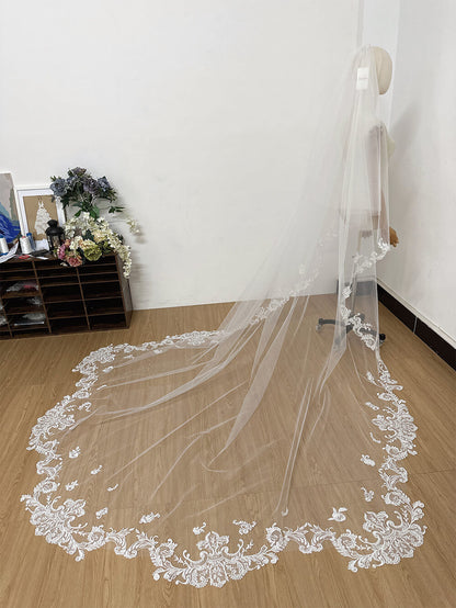 2-Tier Fan-Shaped Cathedral Length Bridal Veil